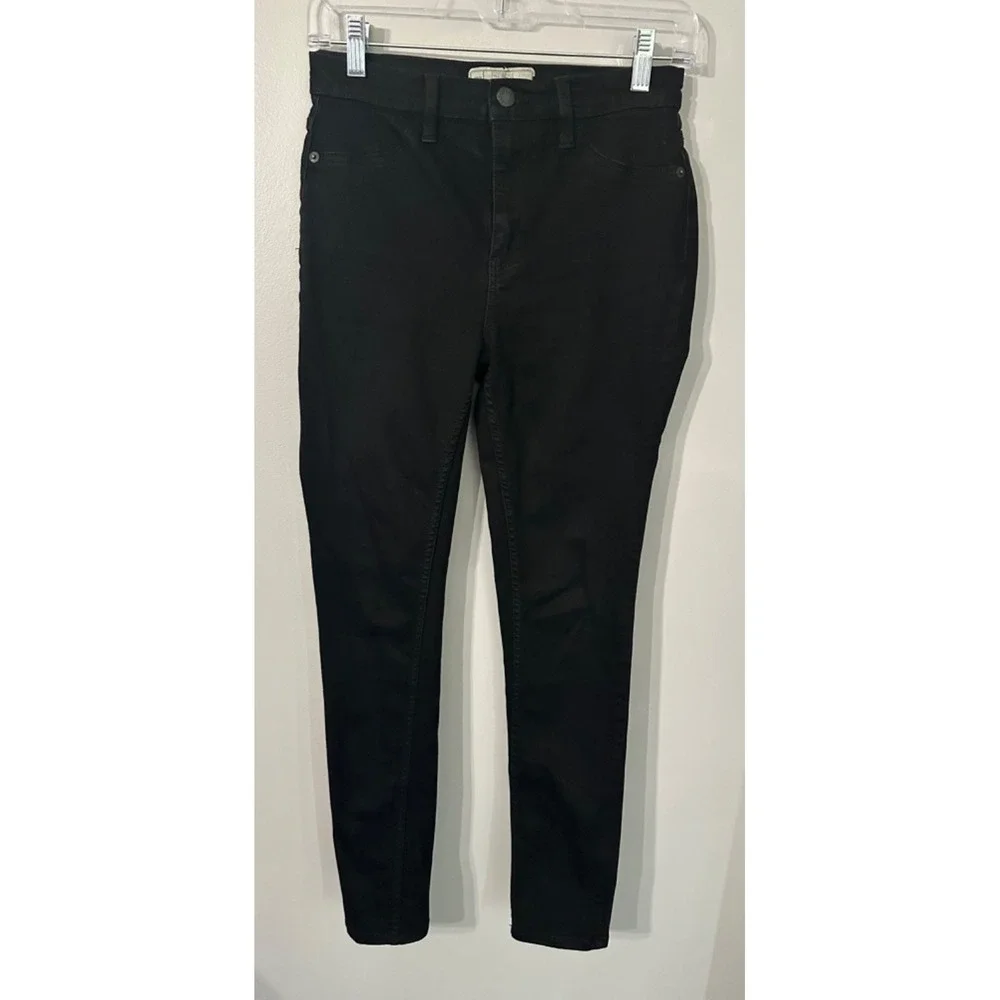 Free People Black Stretch Skinny Slim Jeans mid Rise Dark Wash Size 28‎